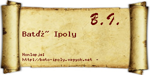Bató Ipoly névjegykártya